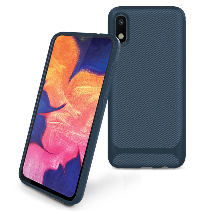 For Samsung Galaxy M01 Core & A01 Core Carbon Fiber Texture Shockproof TPU Protective Case