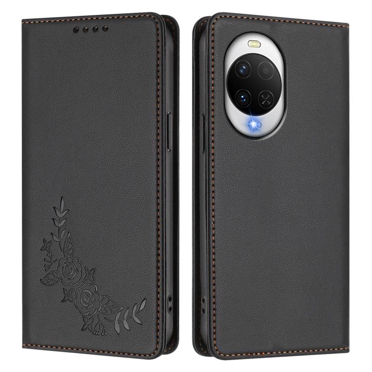 For Huawei nova 15 / nova 14 Peony Embossed Magnetic RFID Vegan Leather Phone Case