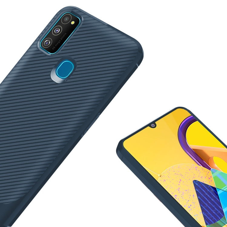 For Samsung Galaxy M31 Carbon Fiber Texture Shockproof TPU Protective Case