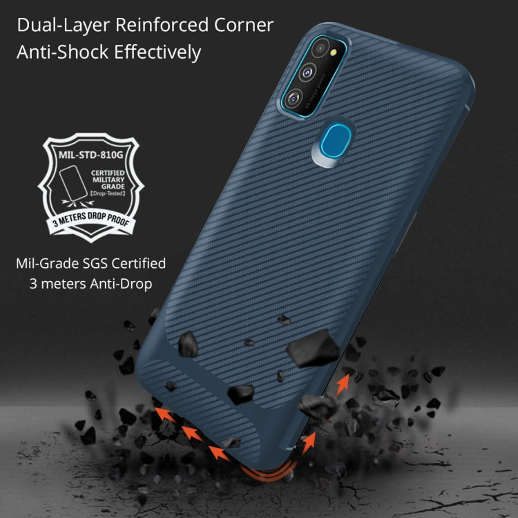 For Samsung Galaxy M31 Carbon Fiber Texture Shockproof TPU Protective Case