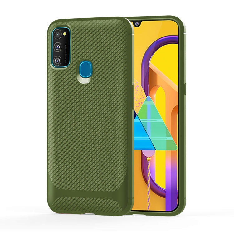 For Samsung Galaxy M31 Carbon Fiber Texture Shockproof TPU Protective Case