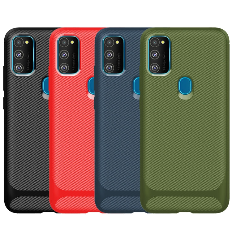 For Samsung Galaxy M31 Carbon Fiber Texture Shockproof TPU Protective Case