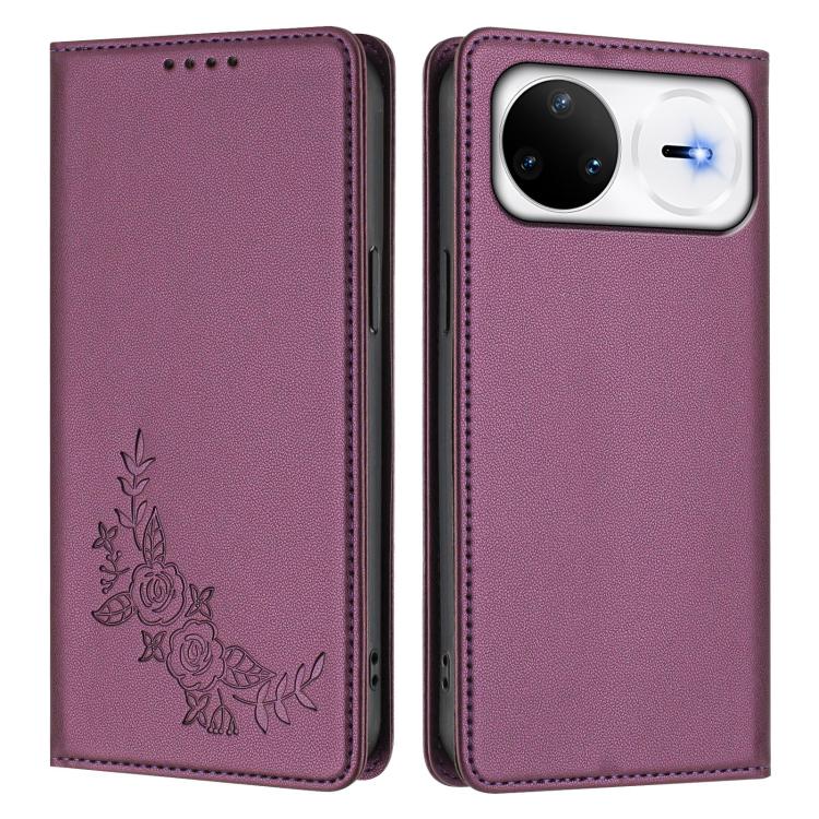 For Huawei nova 15 Pro / nova 15 Ultra Peony Embossed Magnetic RFID Vegan Leather Phone Case