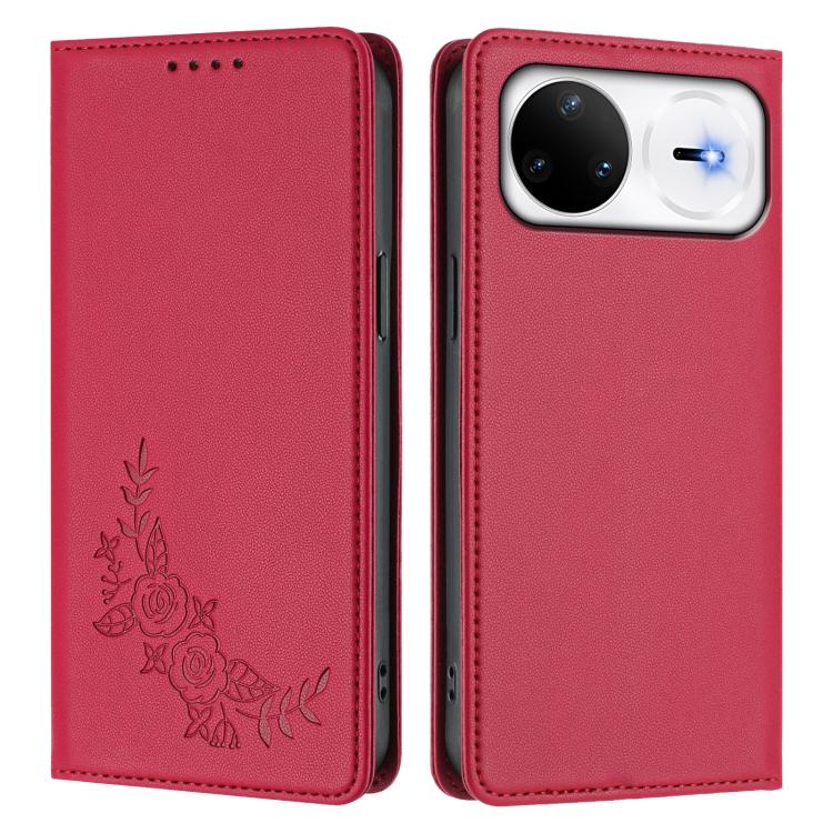 For Huawei nova 15 Pro / nova 15 Ultra Peony Embossed Magnetic RFID Vegan Leather Phone Case