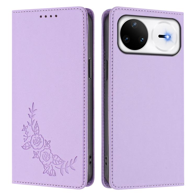 For Huawei nova 15 Pro / nova 15 Ultra Peony Embossed Magnetic RFID Vegan Leather Phone Case