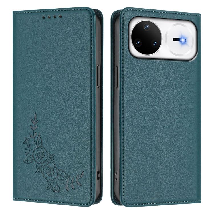 For Huawei nova 15 Pro / nova 15 Ultra Peony Embossed Magnetic RFID Vegan Leather Phone Case