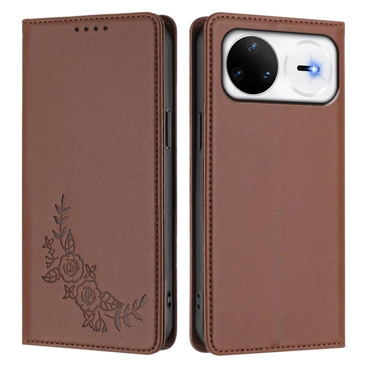 For Huawei nova 15 Pro / nova 15 Ultra Peony Embossed Magnetic RFID Vegan Leather Phone Case