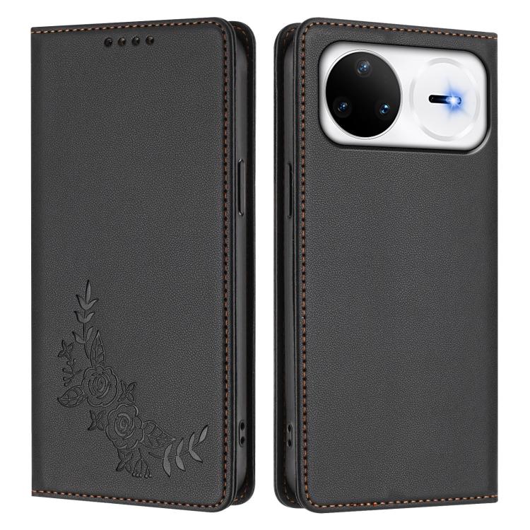For Huawei nova 15 Pro / nova 15 Ultra Peony Embossed Magnetic RFID Vegan Leather Phone Case