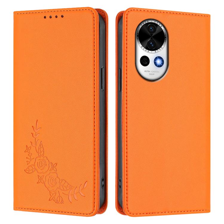 For Huawei nova 13 / nova 12 Peony Embossed Magnetic RFID Vegan Leather Phone Case