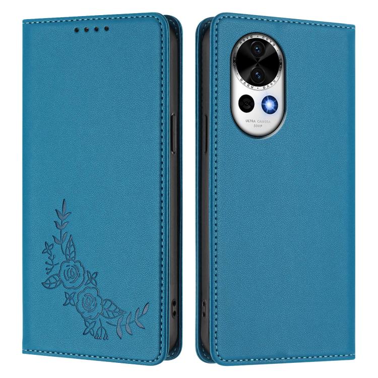 For Huawei nova 13 / nova 12 Peony Embossed Magnetic RFID Vegan Leather Phone Case