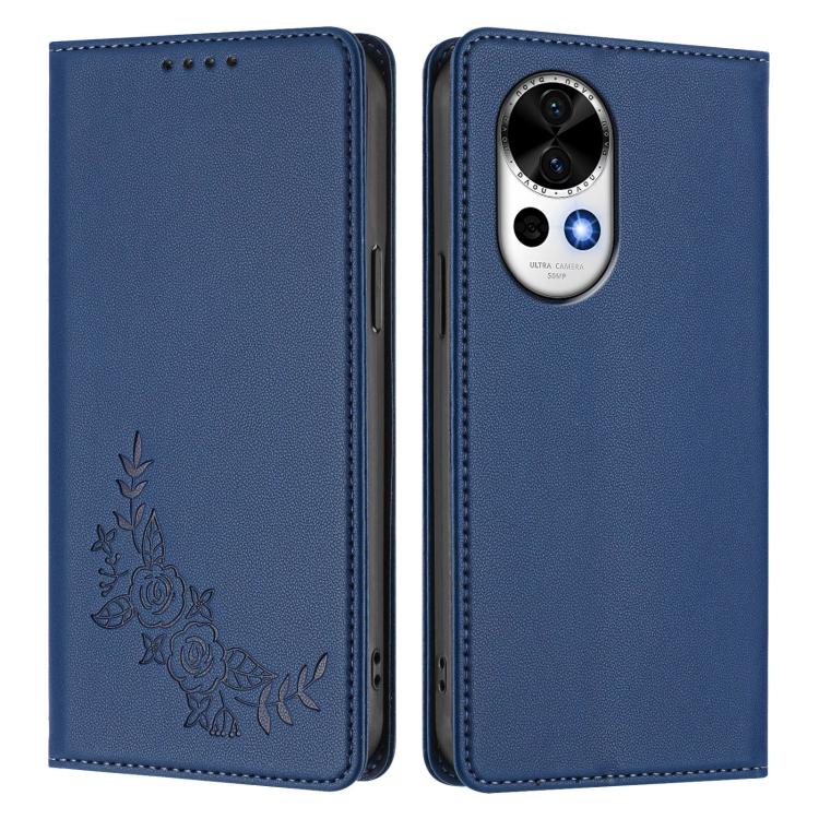 For Huawei nova 13 / nova 12 Peony Embossed Magnetic RFID Vegan Leather Phone Case