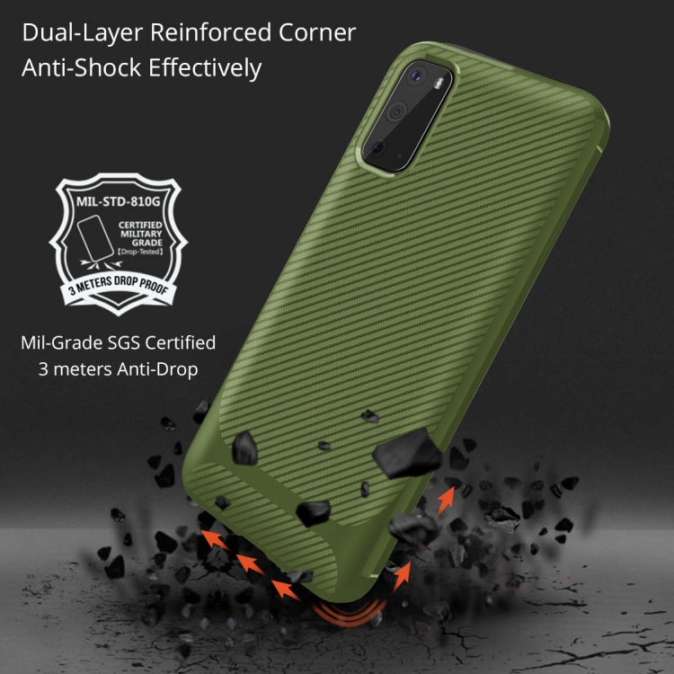 For Samsung Galaxy Note20 Carbon Fiber Texture Shockproof TPU Protective Case
