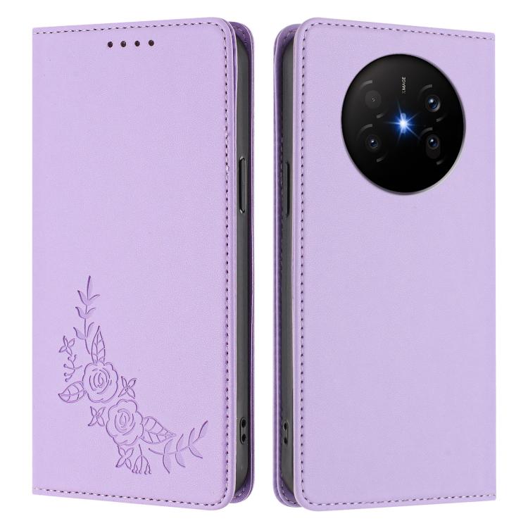 For Huawei Mate 70 Air 5G Peony Embossed Magnetic RFID Vegan Leather Phone Case