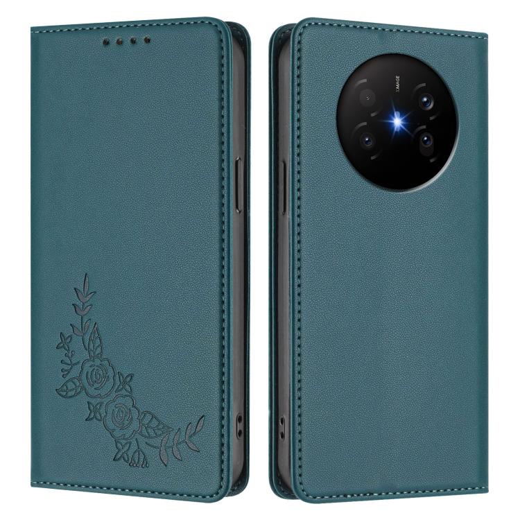 For Huawei Mate 70 Air 5G Peony Embossed Magnetic RFID Vegan Leather Phone Case