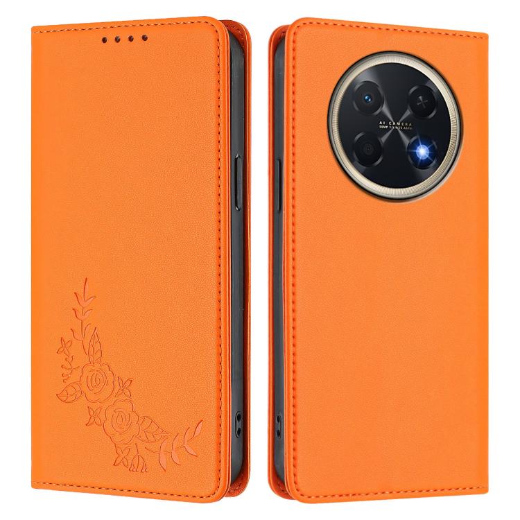 For Huawei Pura 90 Pro Max 5G Peony Embossed Magnetic RFID Vegan Leather Phone Case