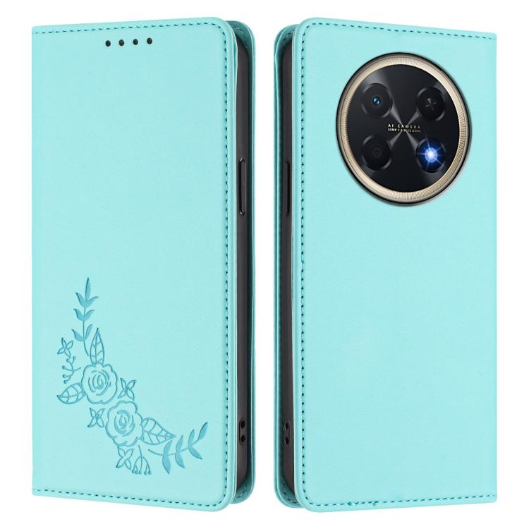 For Huawei Pura 90 Pro Max 5G Peony Embossed Magnetic RFID Vegan Leather Phone Case