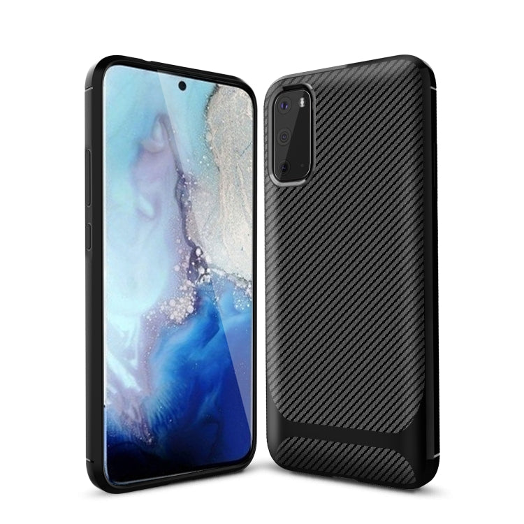 For Samsung Galaxy Note20 Ultra Carbon Fiber Texture Shockproof TPU Protective Case