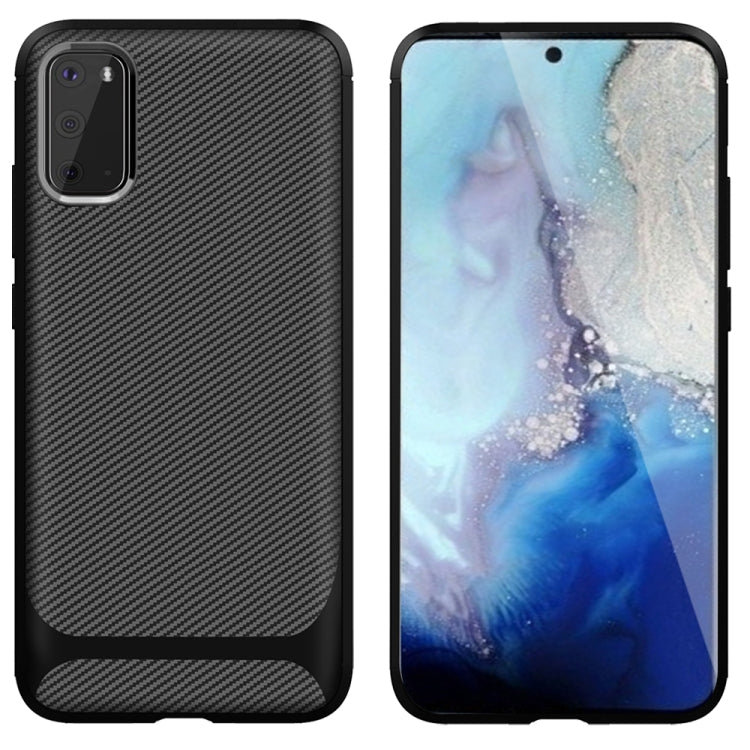 For Samsung Galaxy Note20 Ultra Carbon Fiber Texture Shockproof TPU Protective Case