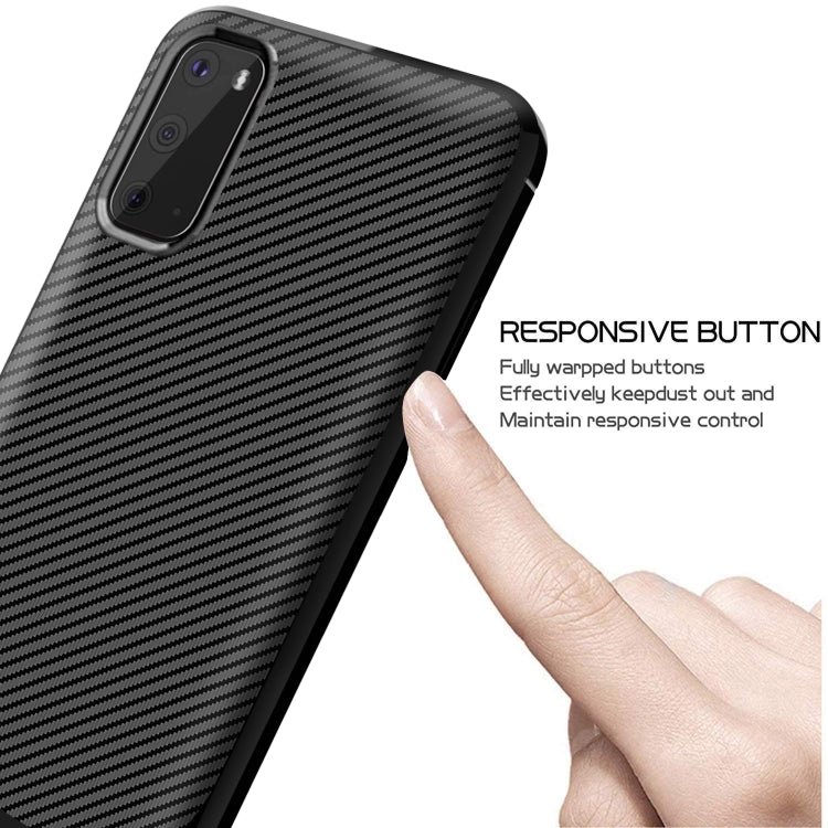 For Samsung Galaxy Note20 Ultra Carbon Fiber Texture Shockproof TPU Protective Case