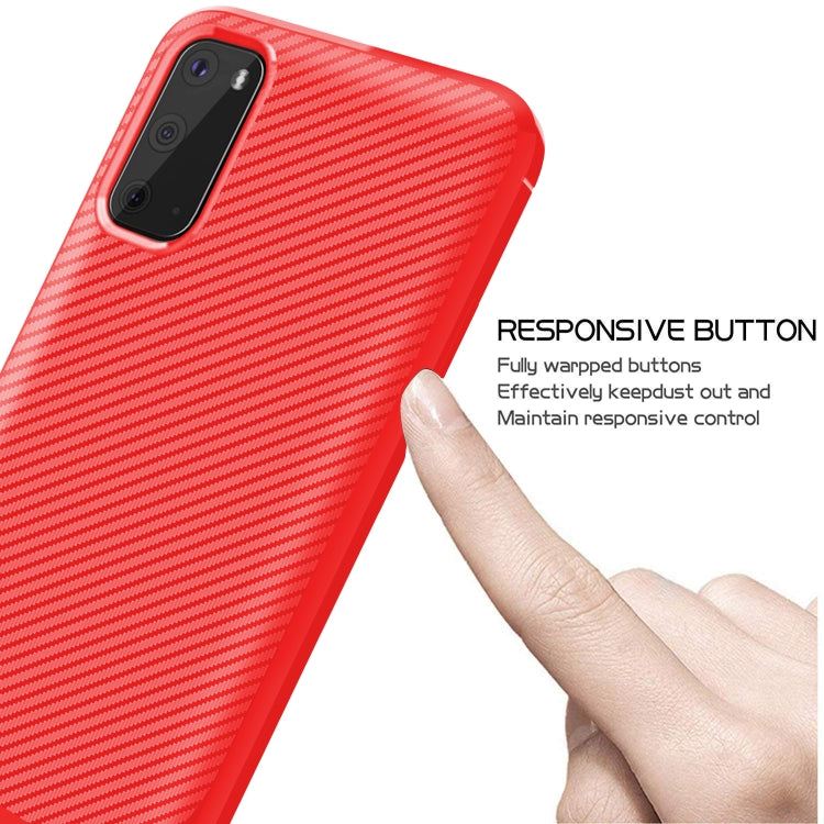 For Samsung Galaxy Note20 Ultra Carbon Fiber Texture Shockproof TPU Protective Case