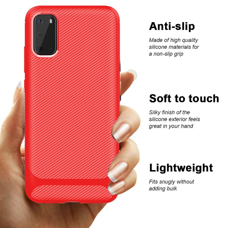 For Samsung Galaxy Note20 Ultra Carbon Fiber Texture Shockproof TPU Protective Case