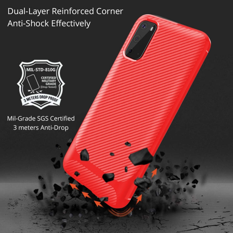For Samsung Galaxy Note20 Ultra Carbon Fiber Texture Shockproof TPU Protective Case