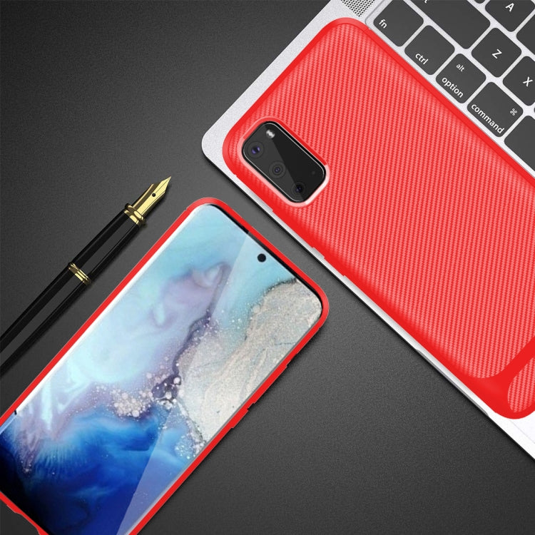 For Samsung Galaxy Note20 Ultra Carbon Fiber Texture Shockproof TPU Protective Case