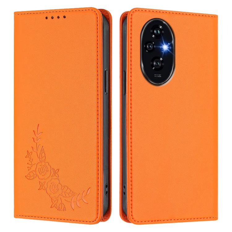 For Honor 200 Pro Global Peony Embossed Magnetic RFID Vegan Leather Phone Case
