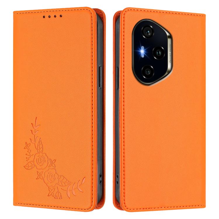 For Honor 300 Pro / 300 Ultra Peony Embossed Magnetic RFID Vegan Leather Phone Case