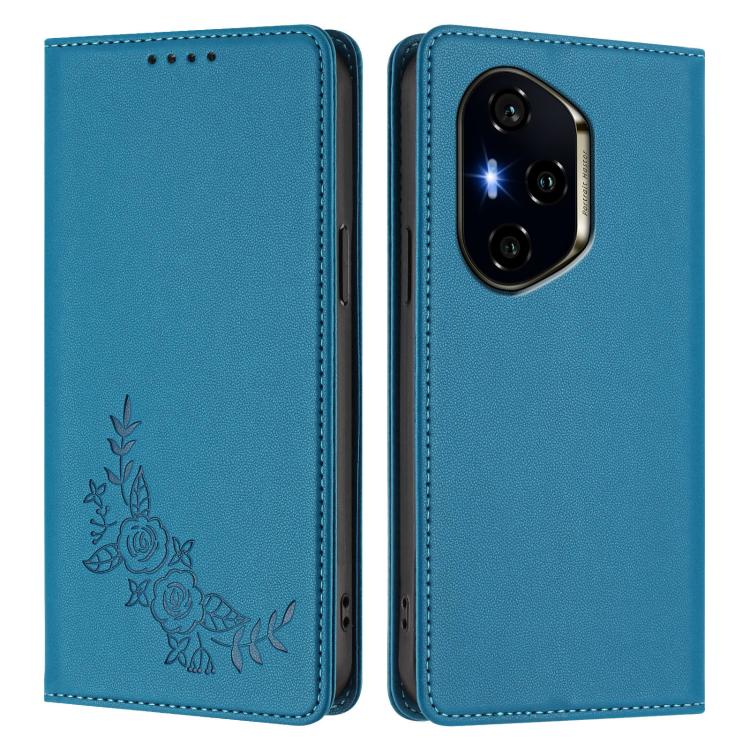 For Honor 300 Pro / 300 Ultra Peony Embossed Magnetic RFID Vegan Leather Phone Case