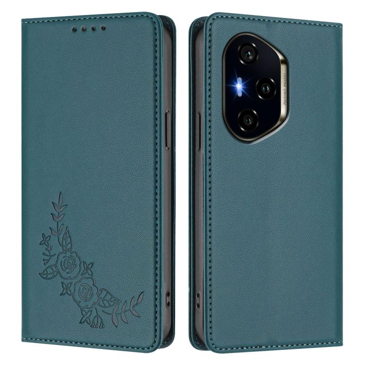 For Honor 300 Pro / 300 Ultra Peony Embossed Magnetic RFID Vegan Leather Phone Case