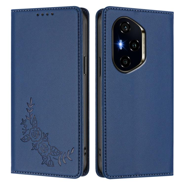 For Honor 300 Pro / 300 Ultra Peony Embossed Magnetic RFID Vegan Leather Phone Case