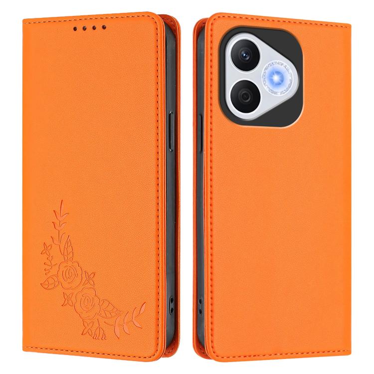 For Honor 400 Lite Global Peony Embossed Magnetic RFID Vegan Leather Phone Case