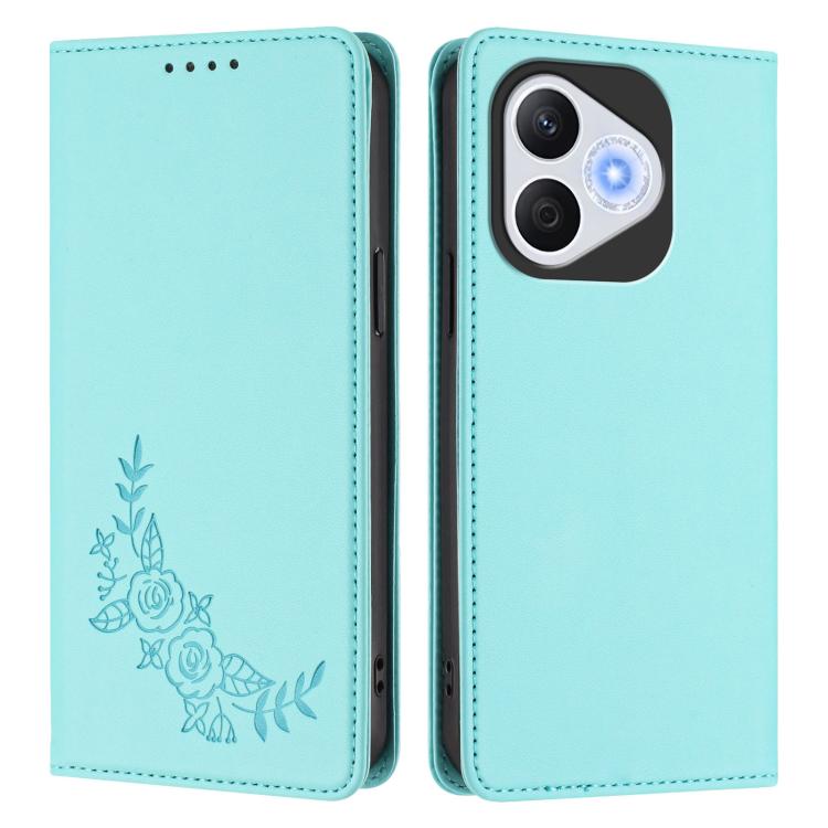 For Honor 400 Lite Global Peony Embossed Magnetic RFID Vegan Leather Phone Case