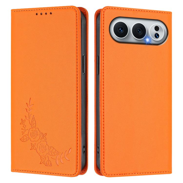 For Honor 500 / 500 Pro Global 155.8mm Peony Embossed Magnetic RFID Vegan Leather Phone Case