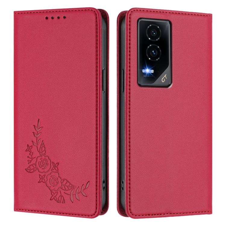 For Honor GT Peony Embossed Magnetic RFID Vegan Leather Phone Case