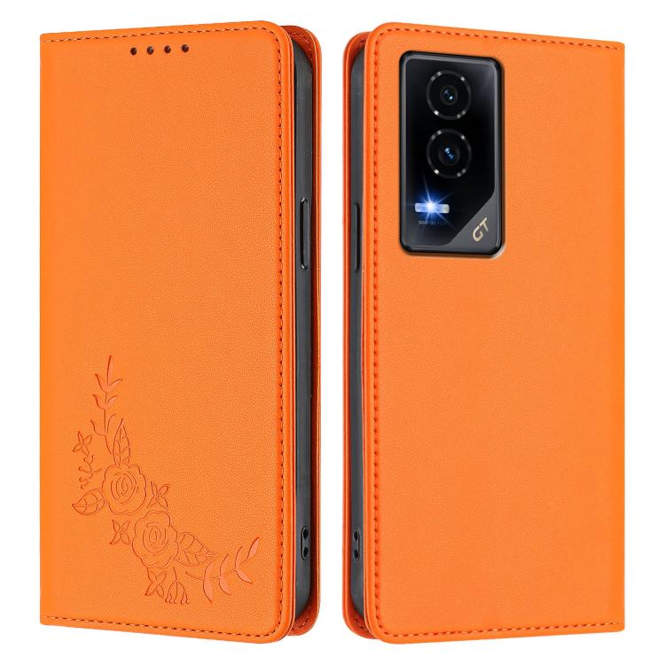 For Honor GT Peony Embossed Magnetic RFID Vegan Leather Phone Case