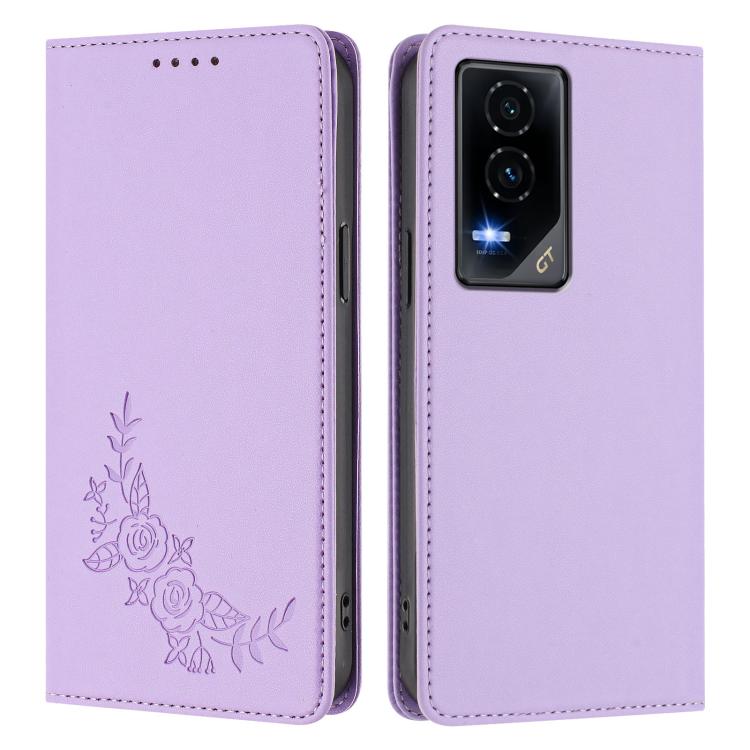 For Honor GT Peony Embossed Magnetic RFID Vegan Leather Phone Case