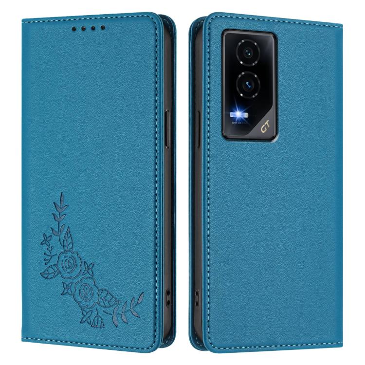For Honor GT Peony Embossed Magnetic RFID Vegan Leather Phone Case