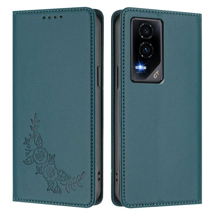 For Honor GT Peony Embossed Magnetic RFID Vegan Leather Phone Case