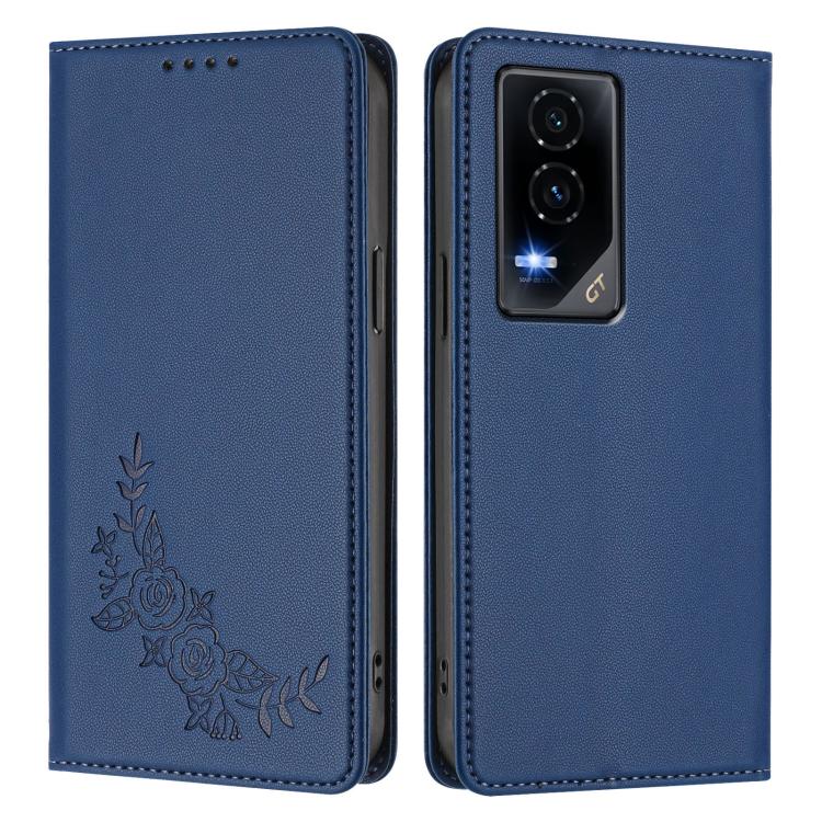 For Honor GT Peony Embossed Magnetic RFID Vegan Leather Phone Case