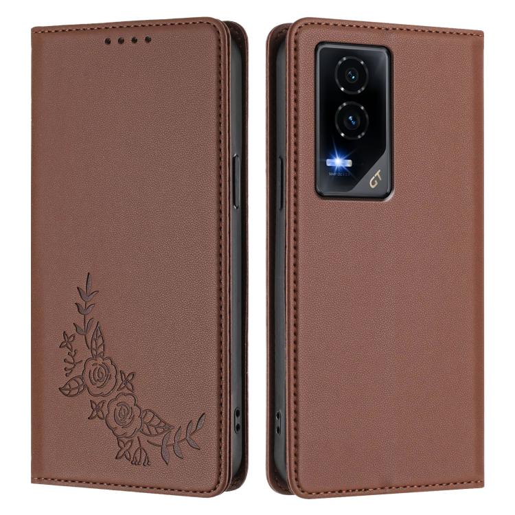 For Honor GT Peony Embossed Magnetic RFID Vegan Leather Phone Case