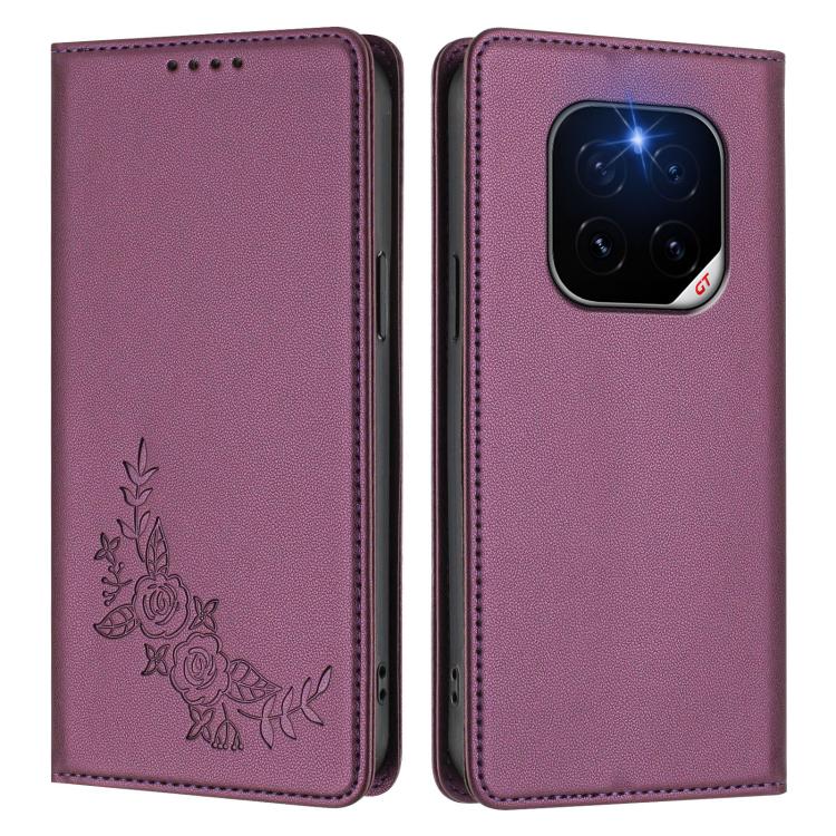 For Honor GT Pro Peony Embossed Magnetic RFID Vegan Leather Phone Case