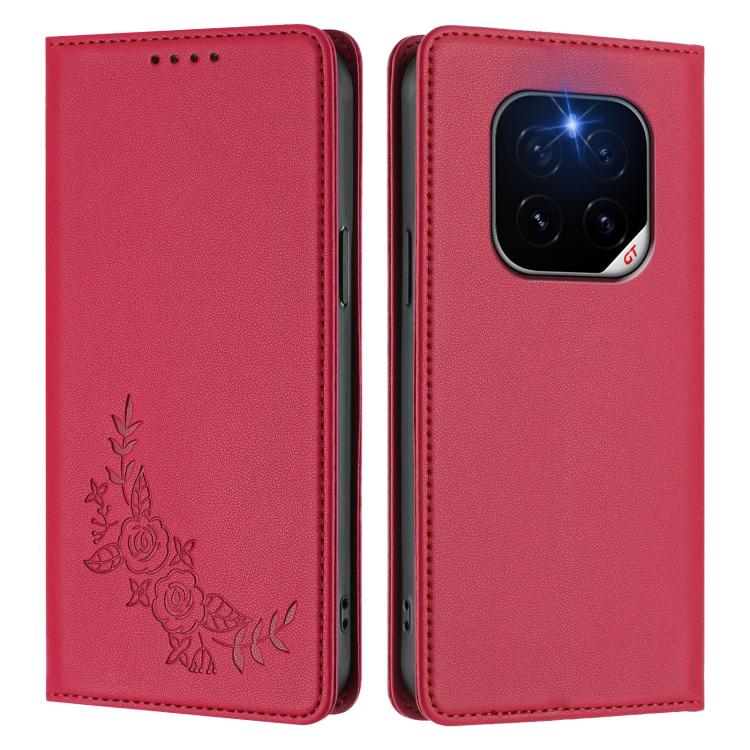 For Honor GT Pro Peony Embossed Magnetic RFID Vegan Leather Phone Case