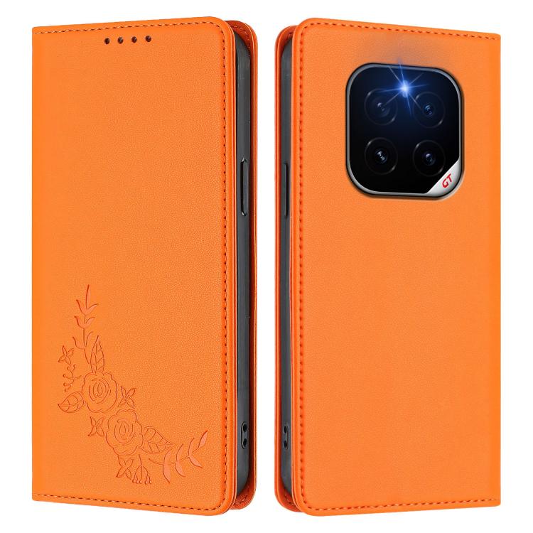 For Honor GT Pro Peony Embossed Magnetic RFID Vegan Leather Phone Case