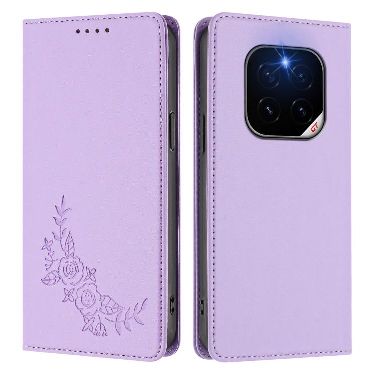 For Honor GT Pro Peony Embossed Magnetic RFID Vegan Leather Phone Case