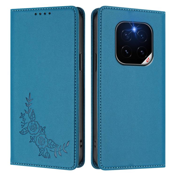 For Honor GT Pro Peony Embossed Magnetic RFID Vegan Leather Phone Case