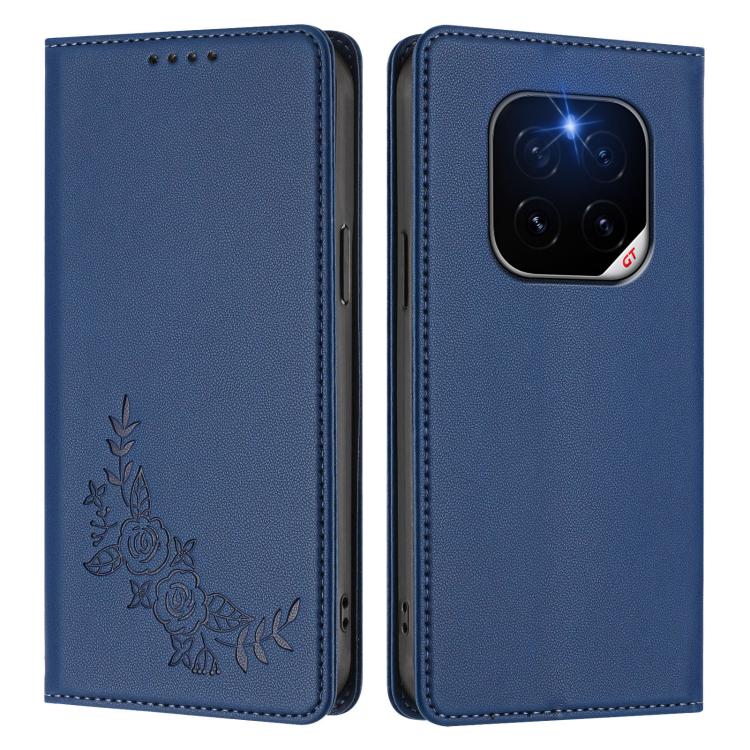 For Honor GT Pro Peony Embossed Magnetic RFID Vegan Leather Phone Case