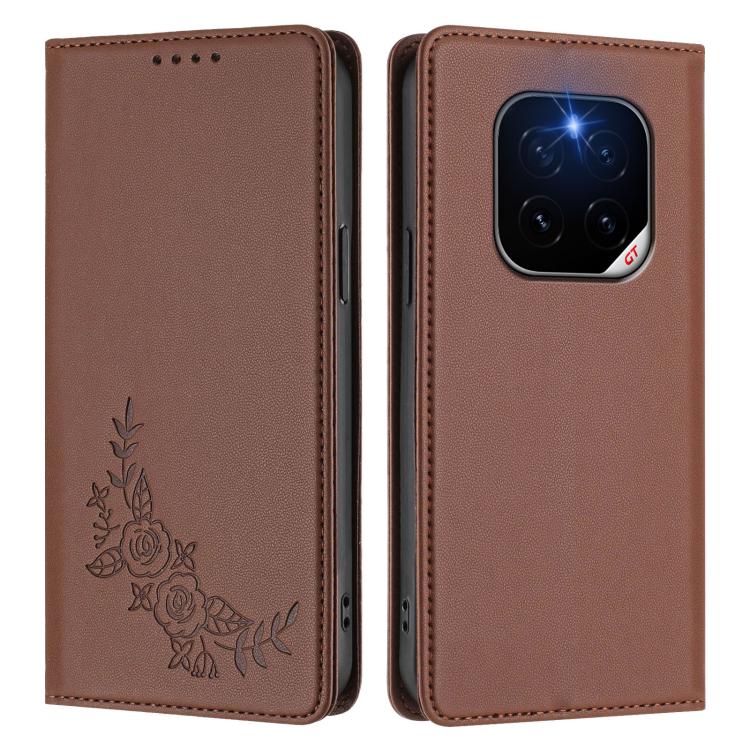 For Honor GT Pro Peony Embossed Magnetic RFID Vegan Leather Phone Case