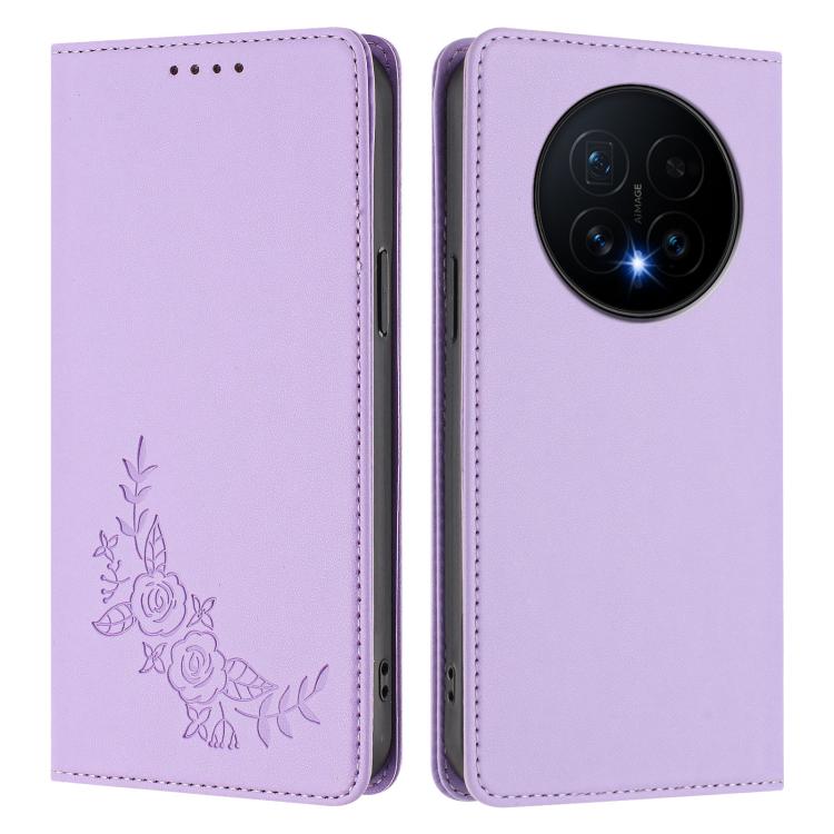 For Honor Magic8 Peony Embossed Magnetic RFID Vegan Leather Phone Case